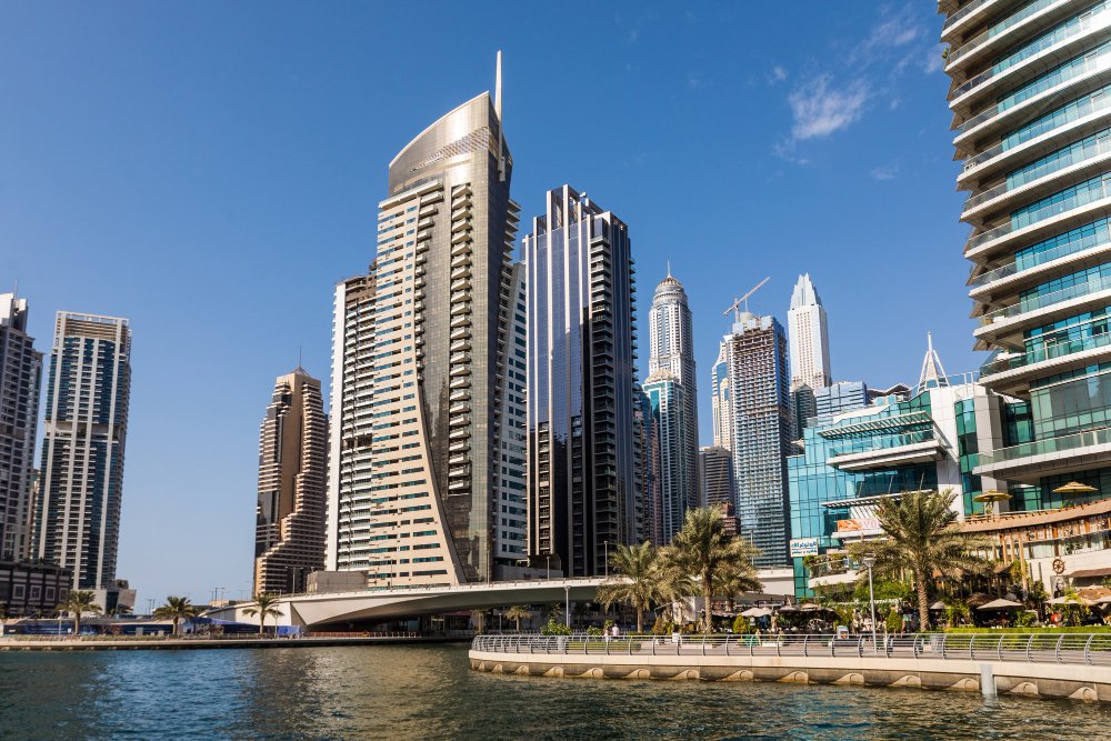 Dubai Marina waterfront and skyscrapers