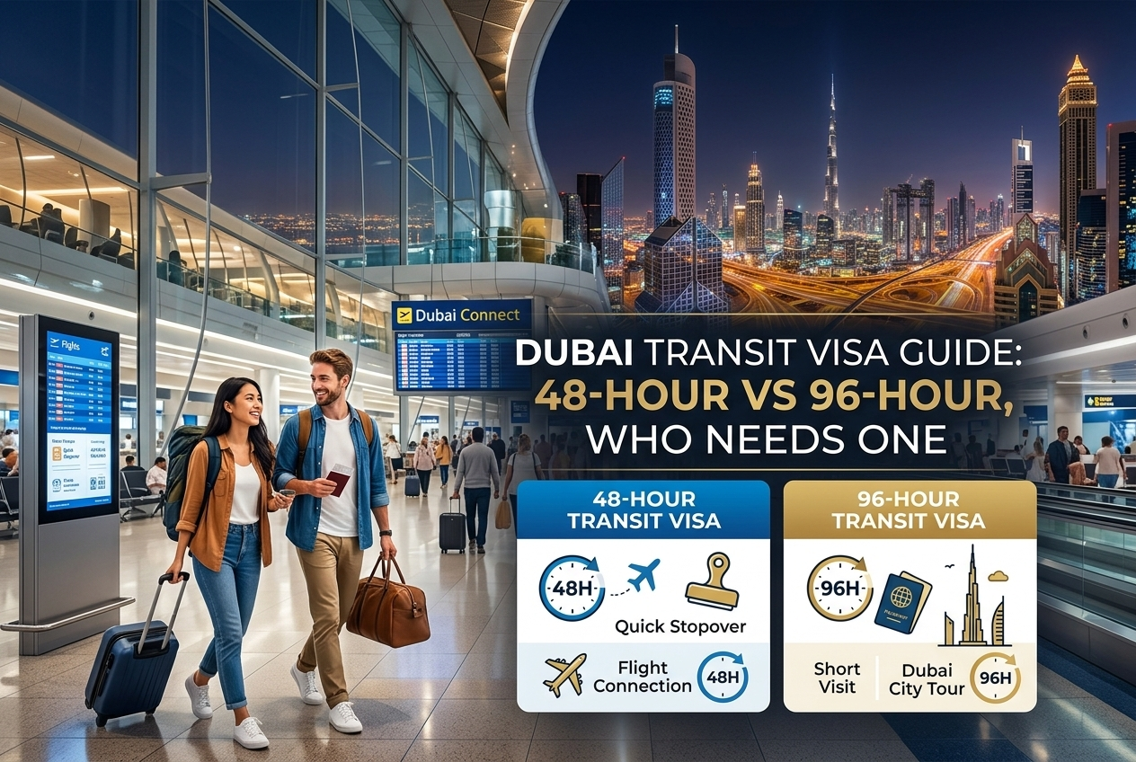 Dubai Transit Visa Guide: 48-Hour vs 96-Hour, Who Needs One