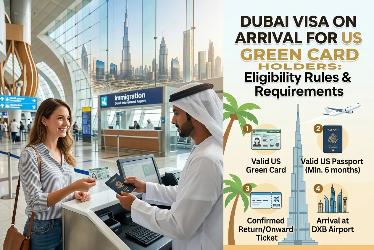 Dubai Visa on Arrival for US Green Card Holders: Eligibility Rules